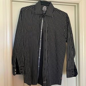 Black stripped button down
